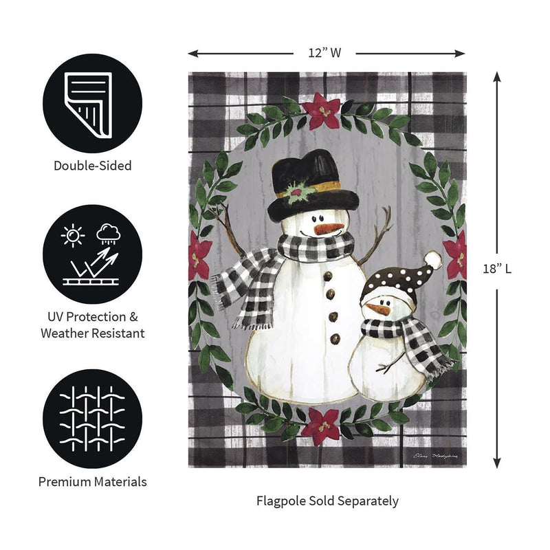 Country Snowmen Moire Garden Flag
