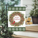 Christmas Cardinal Moire Garden Flag
