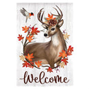 Autumn Deer Wreath Moire Garden Flag_x000D_