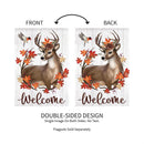Autumn Deer Wreath Moire Garden Flag_x000D_