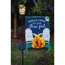 Welcome to Our Fire Pit Garden Suede Flag