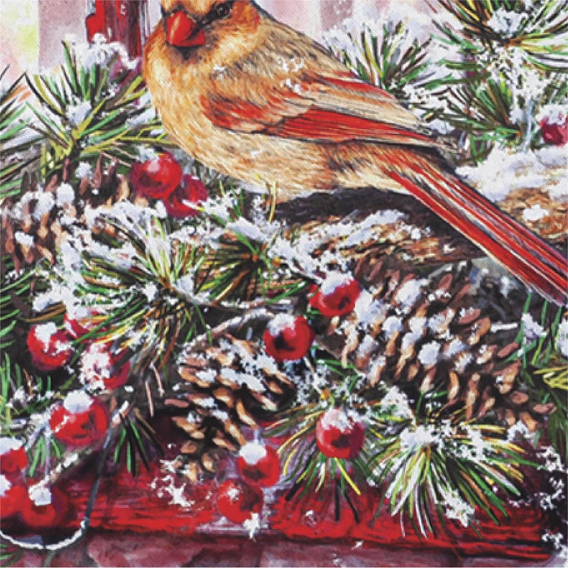 Cardinals in the Window Garden Suede Flag