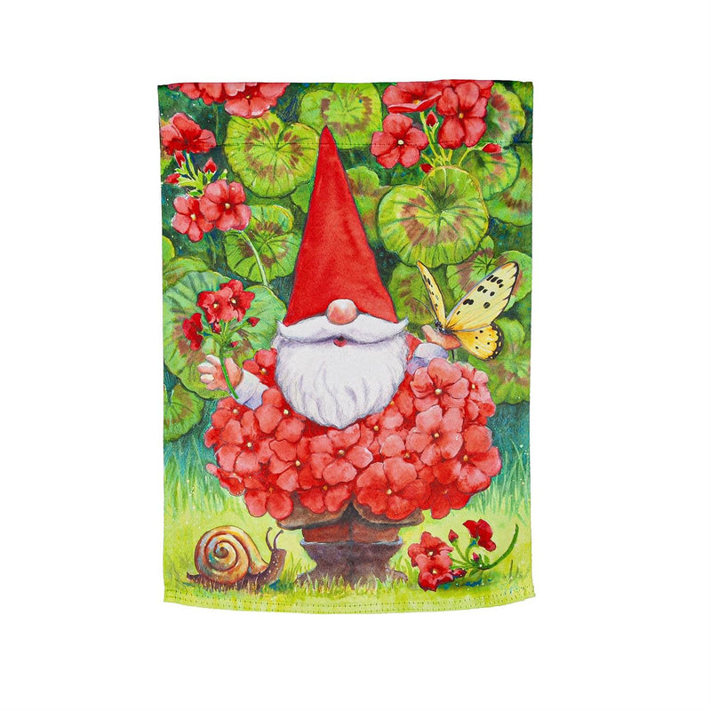 Geranium Gnome Garden Suede Flag