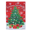 Seasons Greeting Trees Suede Garden Flag