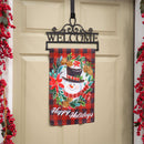 Happy Holiday Snowman Suede Garden Flag
