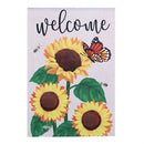 Sunflower "Welcome" Garden Suede Flag, SNL