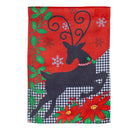 Reindeer Silhouette Suede Garden Flag