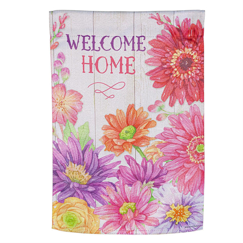 Welcome Home Spring Suede Garden Flag