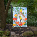 Yellow Finches Suede Garden Flag