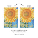 Welcome Sunflower Suede Garden Flag