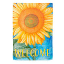 Welcome Sunflower Suede Garden Flag