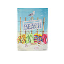 Flip Flops on the Beach Suede Garden Flag
