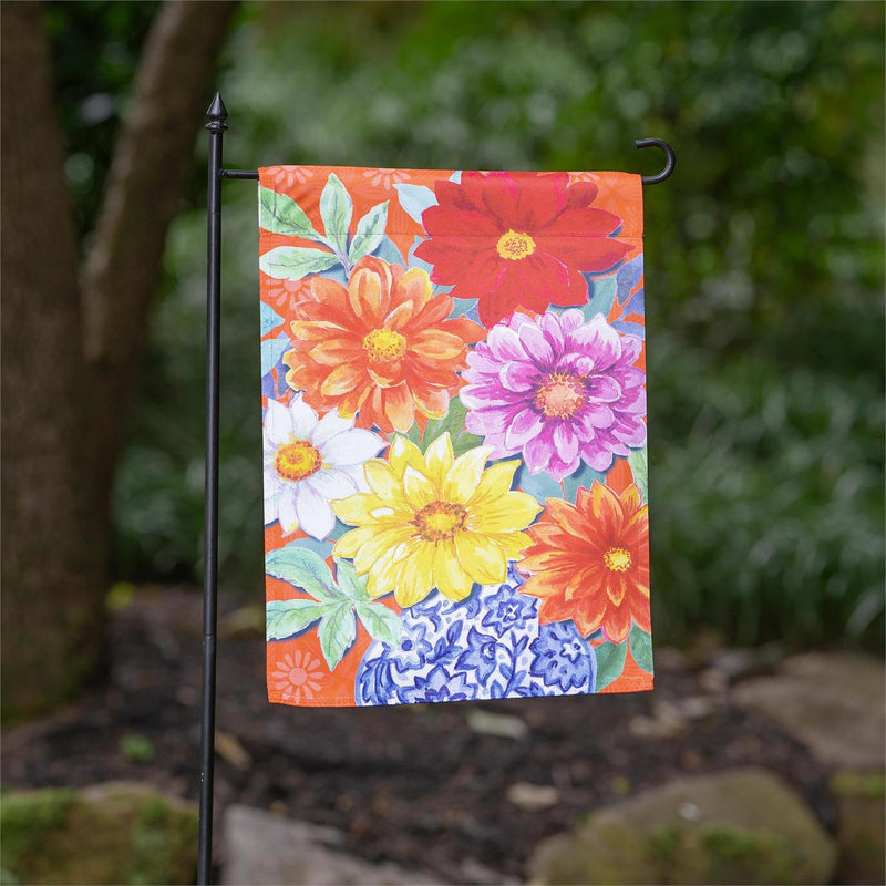 Dahlias Bouquet Suede Garden Flag