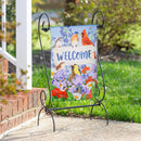 Visiting Bird Friends Suede Garden Flag