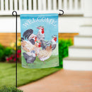 Floral Chickens Suede Garden Flag
