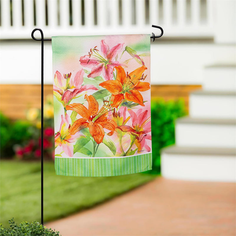 Lilies Suede Garden Flag