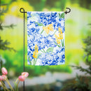 Coastal Citrus Hydrangeas and Butterflies Suede Garden Flag