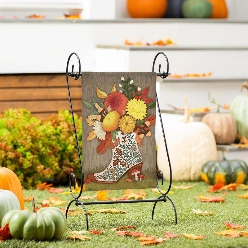 Boot Floral Suede Garden Flag