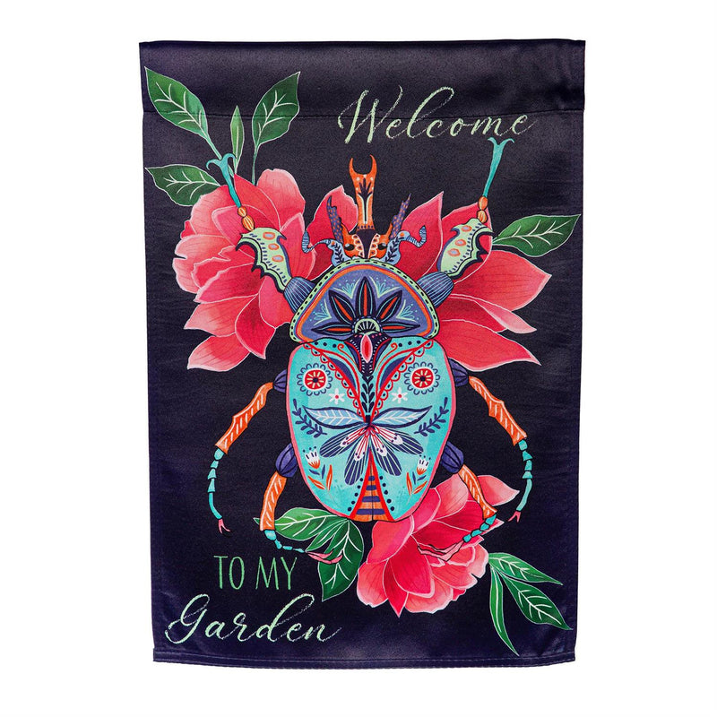 Intricate Beetle Suede Garden Flag