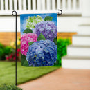 Multicolor Hydrangeas Suede Garden Flag