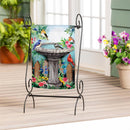 Bathing Songbirds Suede Garden Flag