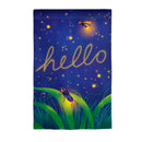 Lightning Bug Hello Suede Garden Flag