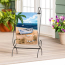 Beached Skiff Suede Garden Flag