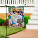 5 O'Clock Gnome Suede Garden Flag