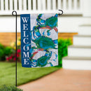 Blue Crab Welcome Suede Garden Flag