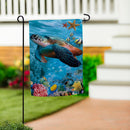 Sea Turtle Suede Garden Flag