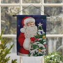 Traditional Santa Suede Garden Flag