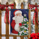 Traditional Santa Suede Garden Flag