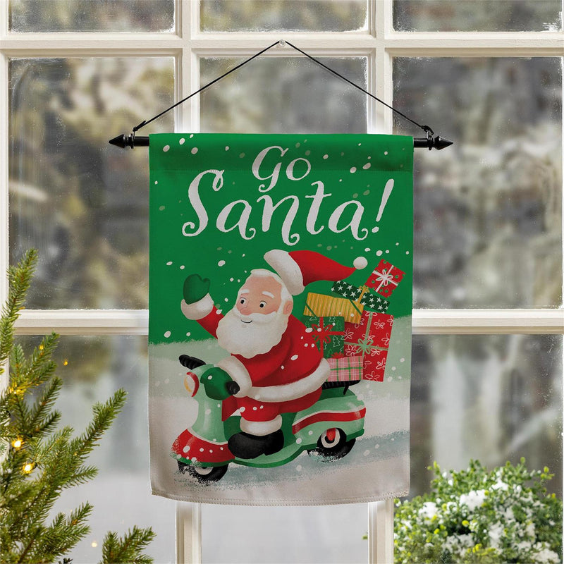 Go Santa Suede Garden Flag