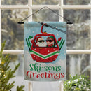 Christmas Skiing Suede Garden Flag Double Sided