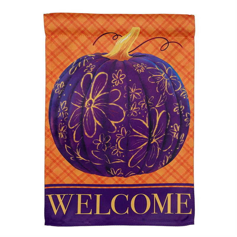 Damascus Pumpkin Suede Garden Flag