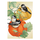 Chickadee Pumpkin Vine Suede Garden Flag