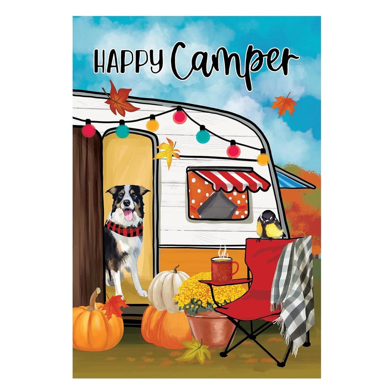 Fall For Camping Suede Garden Flag