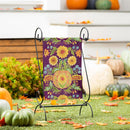Fall Flower & Pumpkin Suede Garden Flag