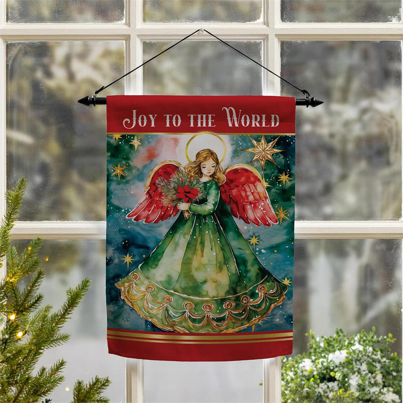 Joy To The World Angel Suede Garden Flag