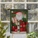 Giving Santa Suede Garden Flag