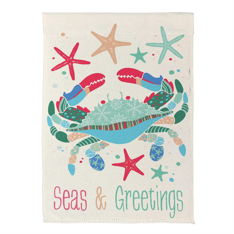 Seas & Greetings Suede Garden Flag