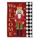 Welcome Nutcracker Suede Garden Flag_x000D_