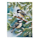 Winter Chickadee Friends Suede Garden Flag_x000D_