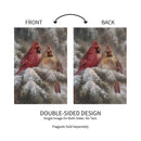 Frosted Cardinals Suede Garden Flag_x000D_