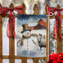 Winter Farm Suede Garden Flag