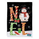 Noel Snowman Suede Garden Flag_x000D_