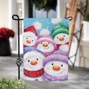 Snowman Family Suede Garden Flag_x000D_