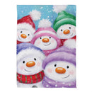 Snowman Family Suede Garden Flag_x000D_