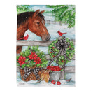 Horse & Cardinal Suede Garden Flag_x000D_