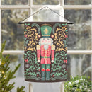 Nutcracker & Sleigh Suede Garden Flag